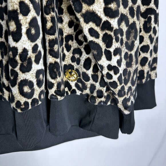 Michael Kors Women’s Animal Leopard Print Brown Black Long Sleeve Top Size 4X - Picture 4 of 10